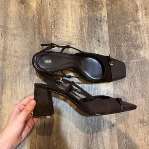 Zara Women's Elegant Black Block Heels